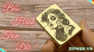 Bật lửa zipo armor đồng khối khắc chìm hình cô gái | Zippo xịn chính hãng