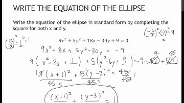 143 Write the Equation of an Ellipse (7.1)