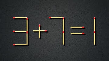 Turn the wrong equation 3+7=1 into correct, matchstick puzzle