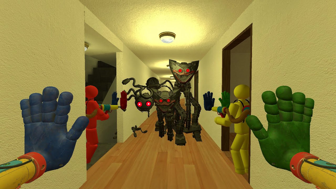 WHAT!? ROBOTS! Huggy Wuggy ROBOT & ROBO Mommy Long Legs & Mini Robo Huggy Chase 100 Players in Gmod