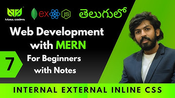 Internal External Inline CSS in Telugu | MassCoders | Dodagatta Nihar