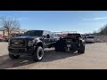 2015 F350 4x4 6” BDS Lift Kit on 40” 13.5” 17” Nitto Trail Grapplers next to SPi7 2019 F450 Dually !