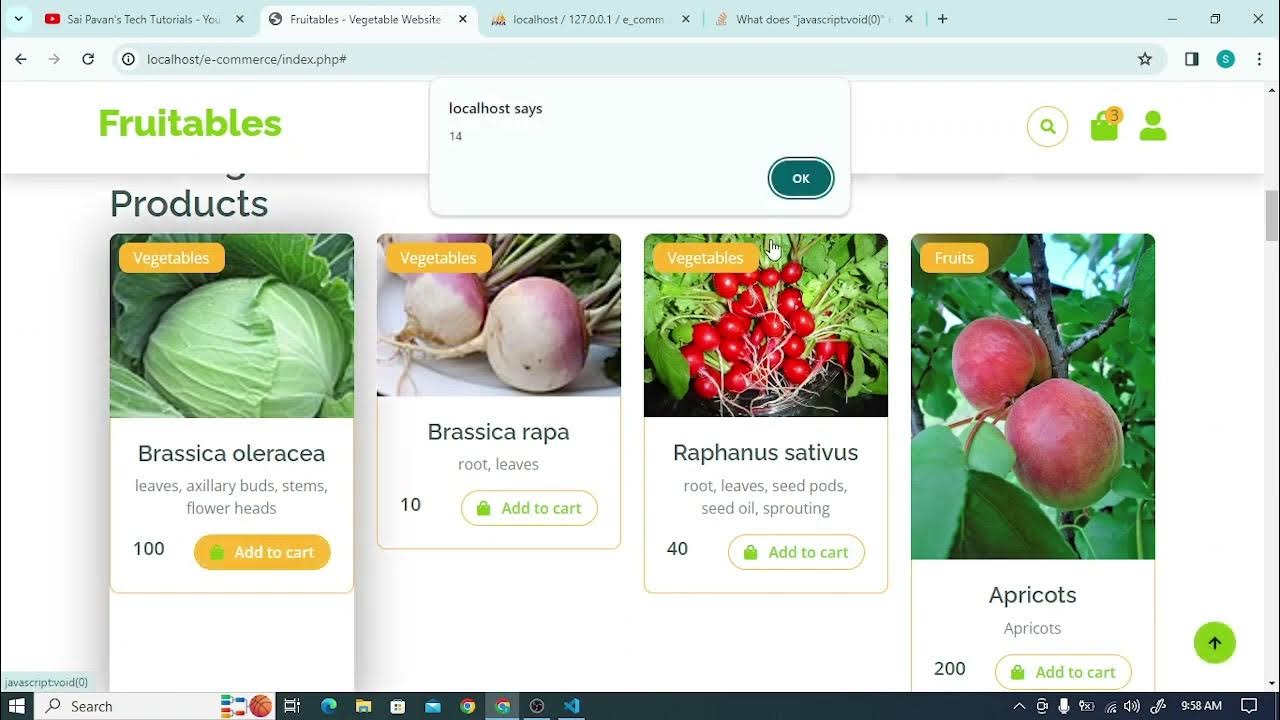 Implementing add to cart functionality in e commerce storing data with