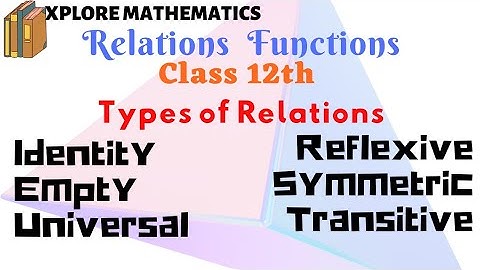 Relations and functions class 12th- Intro - Types of relation  - By Avinash Sir