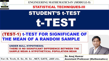 Student t-Test | t-Test | t Test Hypothesis Testing | t-Test for a Random Sample | t-Test example