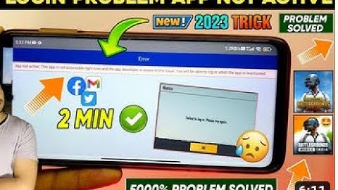 Bgmi Facebook Login Problem New Update | App Not Active This App is Not Accessible Right Now
