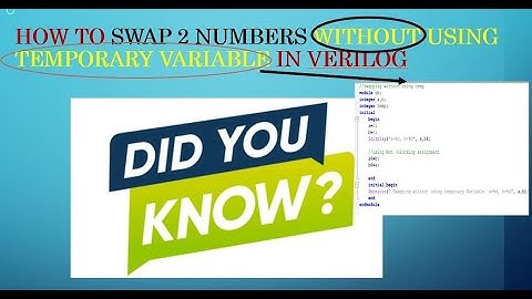 Swapping Two Numbers in Verilog #Digital Electronics #verilog #vlsi