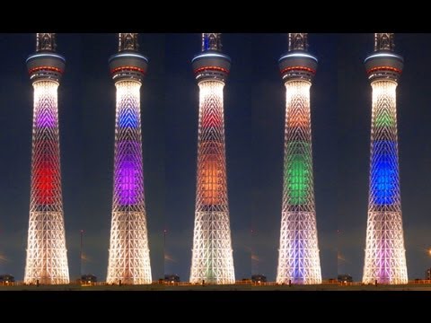 スカイツリーライトアップ ５色カラー 東京オリンピック 五輪招致 Tokyo Olympics Youtube