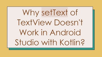 Why setText of TextView Doesn