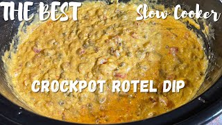 The BEST Crockpot Rotel Dip | Simple Slow Cooker Rotel Dip | Easy GameDay Recipe |