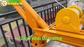 Khung cẩu xoay 360 độ. Khung cần rút kết hợp tời điện mini PA800. Tời điện 220V. Tời điện gia đình