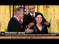 President Obama presents the Presidential Medal of Freedom to Emilio and Gloria Estefan