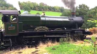 7802 'Bradley Manor' departs Highley - Sunday 24/09/2017