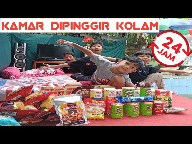 BIKIN KAMAR DIPINGGIR KOLAM 24 JAM, MIKAEL SAMA BOCIL MANCING DAPAT IKAN BANYAK! | Mikael TubeHD class=