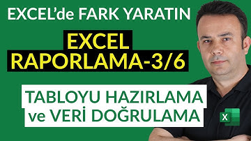 #Excel Excel Raporlama-3/6 Tablo hazırlamak ve Veri doğrulama kullanmak- 723.video | Ömer BAĞCI