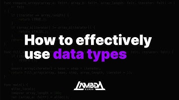 How to effectively use data types