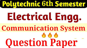 Communication System (Elective lV) Diploma 6th Semester Previous Year Question Paper 2020