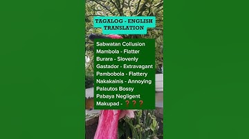 Tagalog English Translation #english #vocabulary #shorts #learningenglish #fyp #shortfeed #educate