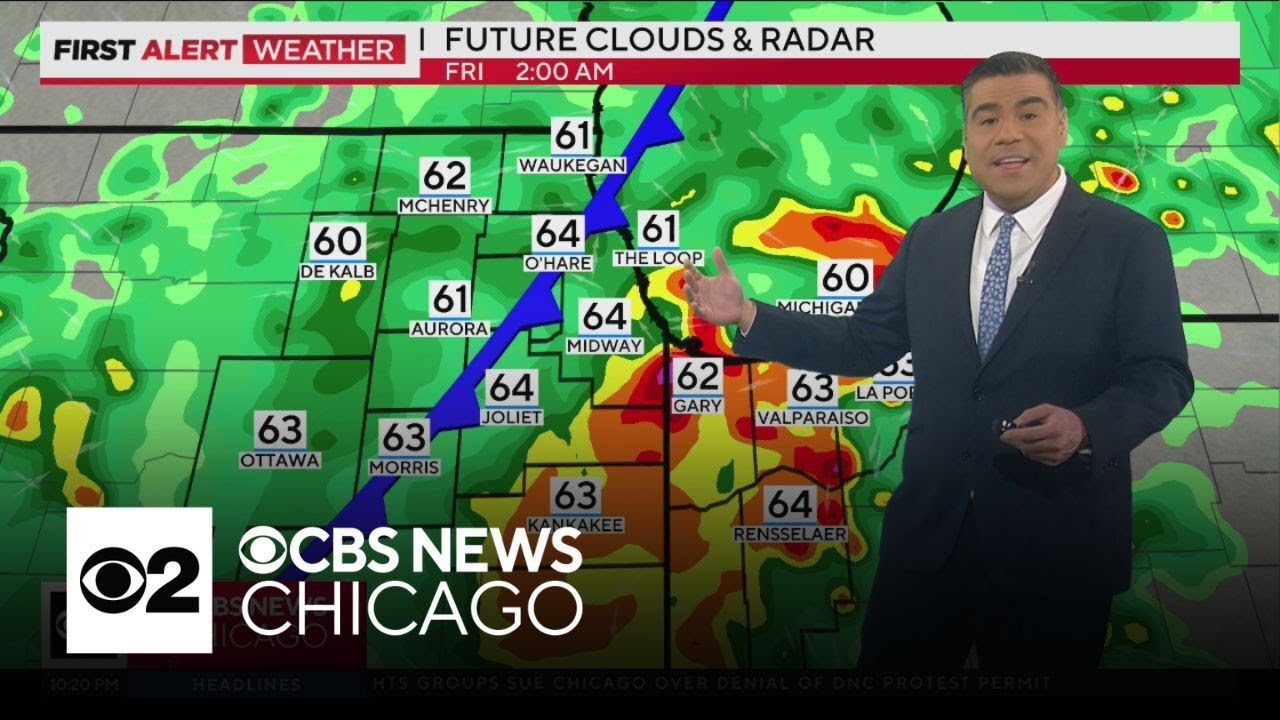 Showers, storms to persist overnight in Chicago - YouTube