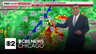 Showers, storms to persist overnight in Chicago