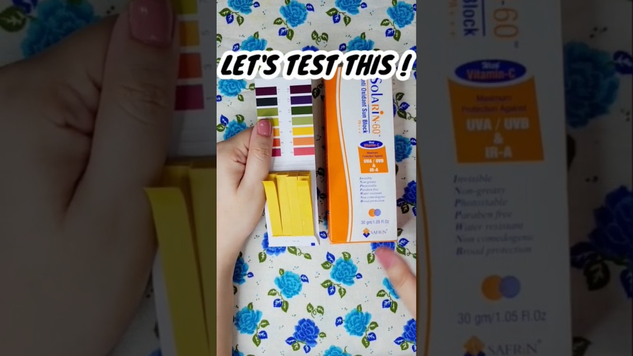 Solarin Sunscreen pH Test 