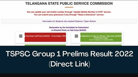 TSPSC Group 1 Result 2022 | How To Check TSPSC Group 1 Result 2022