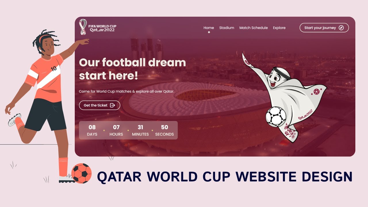 QATAR World Cup Website Hero Design using HTML | CSS | Javascript - YouTube