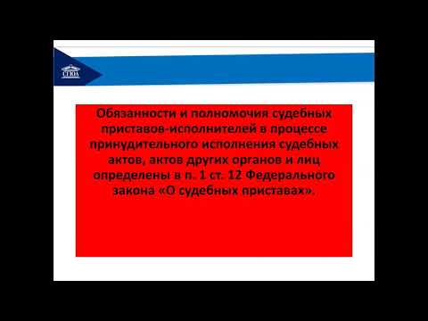 Видеолекция по теме: "Исполнительное производство"