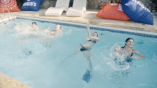 Video thumbnail of "Wave Your Flag Choreo Challenge... In The Pool?!!"