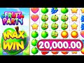 The perfect 20000 max win on fruit party base spin