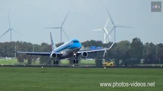 Klm Cityhopper Embraer Erj-175Std Ph-Exi Landing At Schiphol Airport Amsterdam, The Netherlands