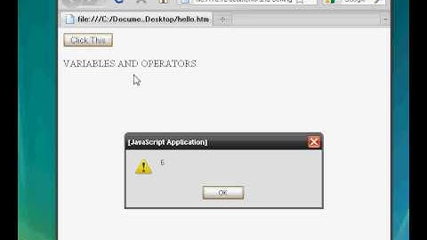 Javascript Tutorial 3: More Variables & Operators