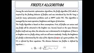 ICM-21 Firefly Algorithm Based MPPT