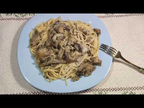 Спагетти с грибами вешенками