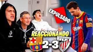 HINCHAS DEL BARÇA REACCIONAN AL BARÇA 2 - 3 ATHLETIC *expulsan a MESSI por PEGAR*