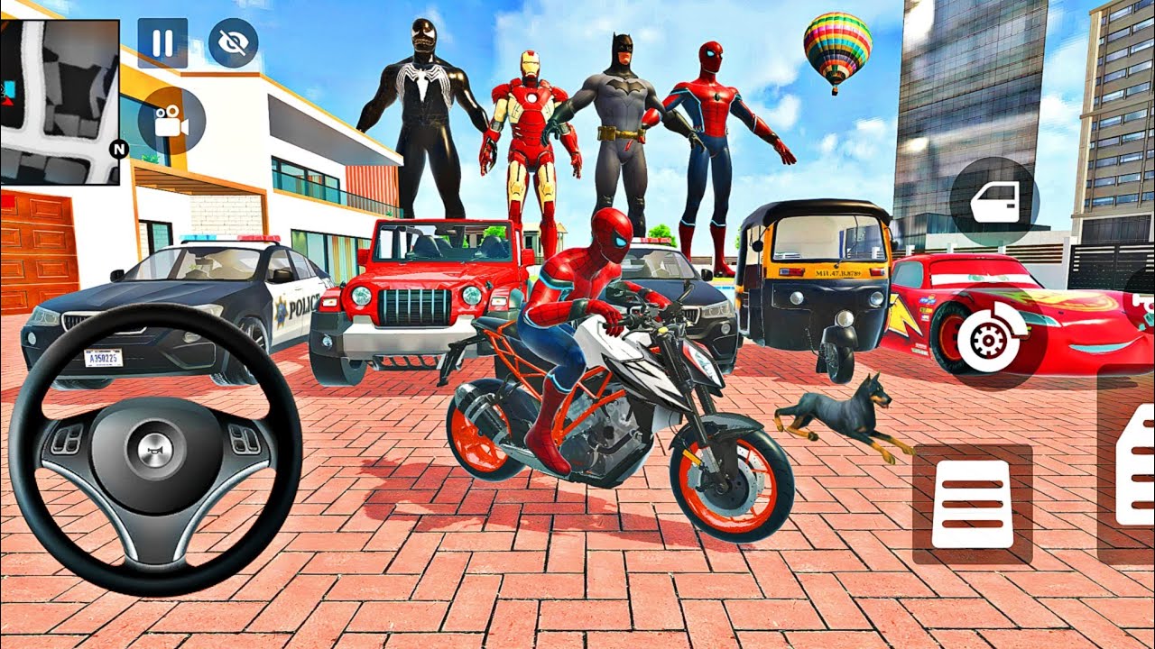 🦚Spiderman Delivery Modified Police Car 🚓 Auto Simulator & Super Car & Bike Showroom 3D Driving Game