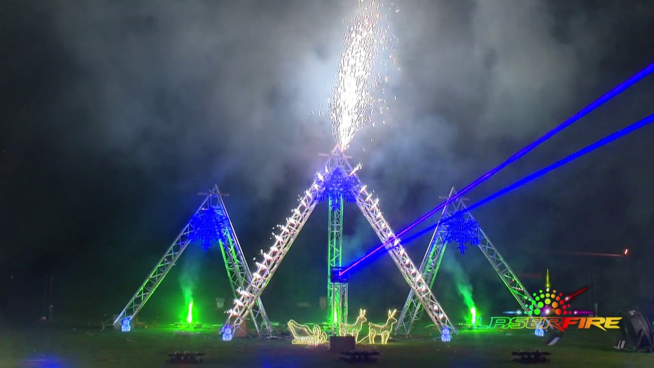 Christmas Lights Fireworks, Lasers & Light Show YouTube