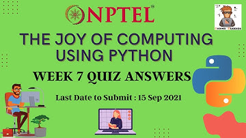 The Joy of Computing Using Python Week 7 Quiz Answers | NPTEL Course Quiz Answers | #CodingBuddies |