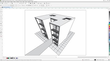 Vẽ toà nhà đơn giản phối cảnh 2 điểm trong Corel #bhthvtlog