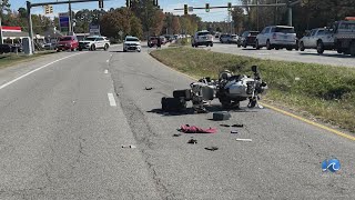 Motorcyclist severely injured in car collision in Isle of Wight County