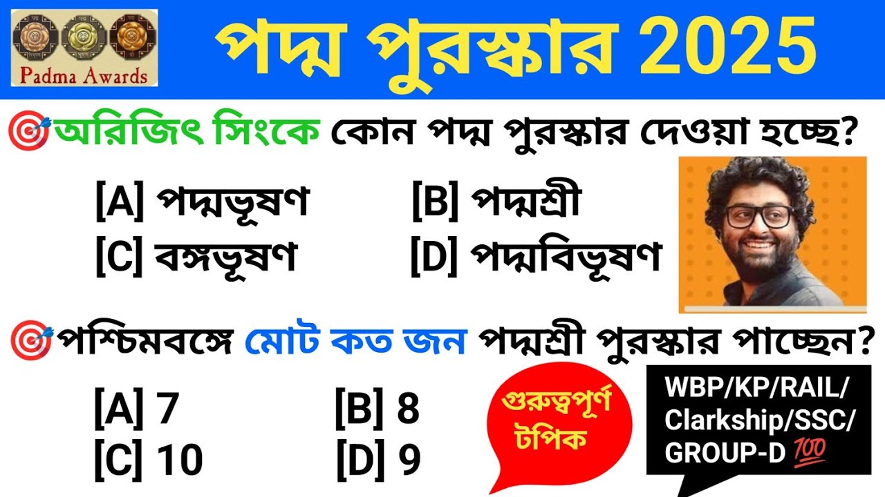 পদ্ম পুরস্কার 2025‼️Padma Award 2025‼️