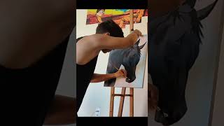 Pintura de cavalo em tela, espero q gostem