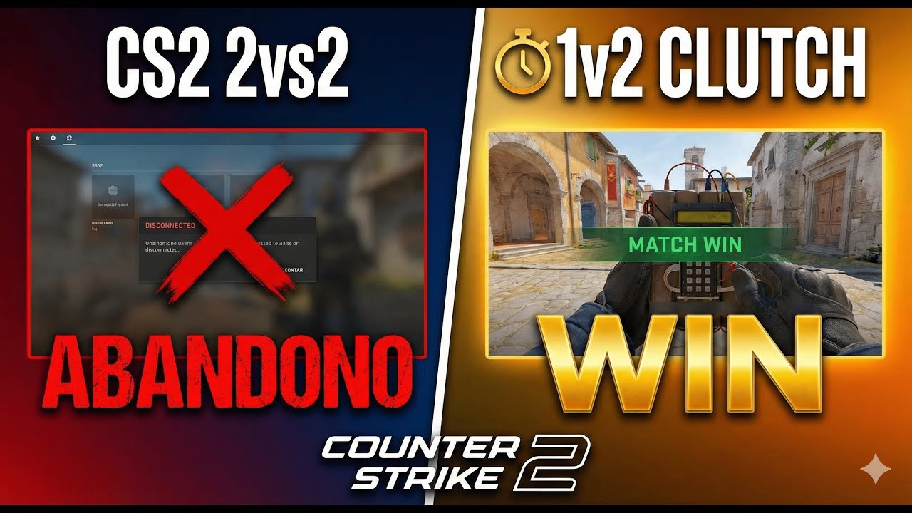 CS2 2vs2: abandono, clutch y win