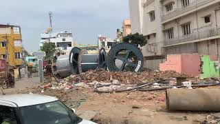 Varthur main road widening work under progress
