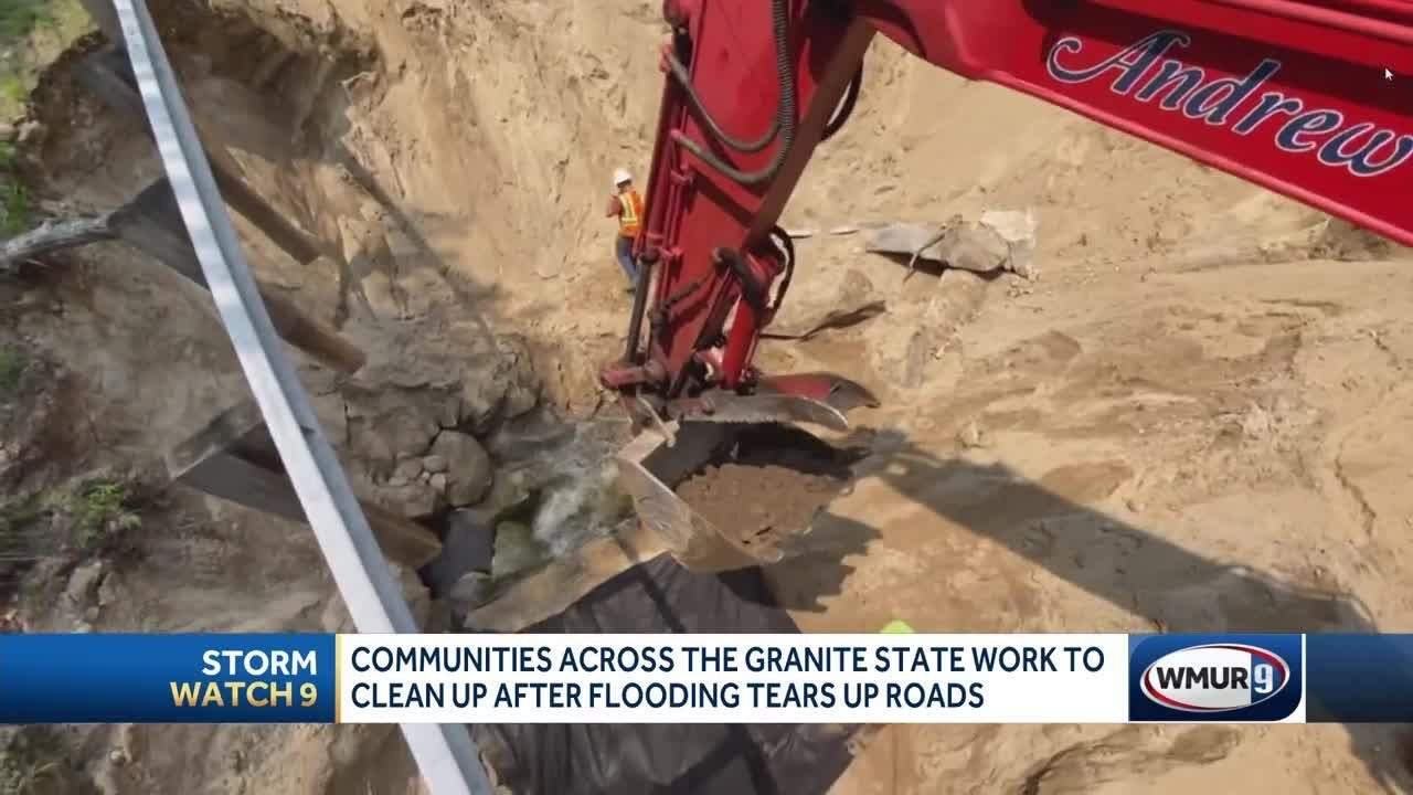 Communities across NH work to clean up after flooding tears up roads ...