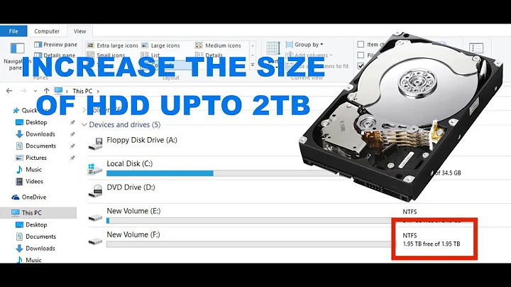 How to Increase the Size of your Hard Disk Space up to 2TB in Window 10 By Mr. 2D|2018