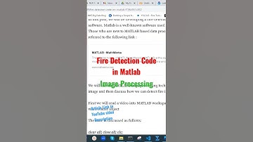Fire Detection Code in Matlab