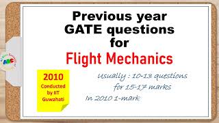 2010 Solved GATE Aerospace Questions for Flight mechanics