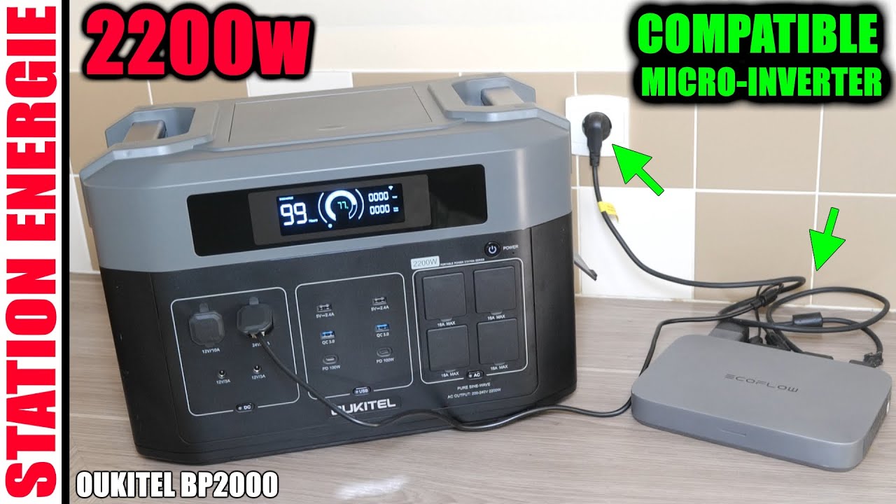 OUKITEL BP2000 une station d'Energie solaire compatible Microverter POWERSTREAM ! 2200w 2048-16384wh
