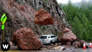 Tragic Moments! Shocked Massive Rock Falls and Landslides Filmed Seconds Before Disaster Scary screenshot 2